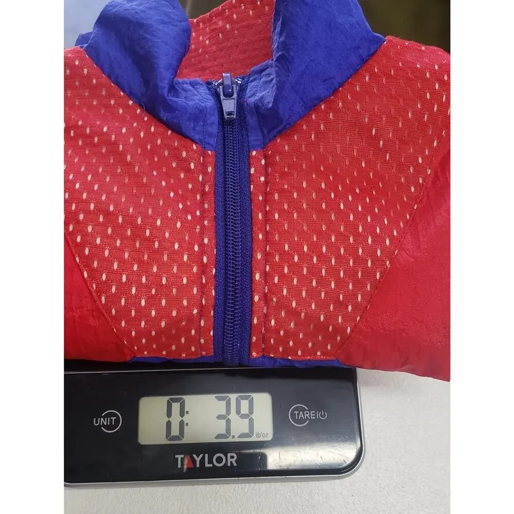 Vintage USA Red & Royal Blue Kids Windbreaker Jacket Size 12 Months